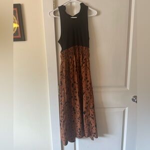 SHEIN Elegant Black and Brown Maxi Dress